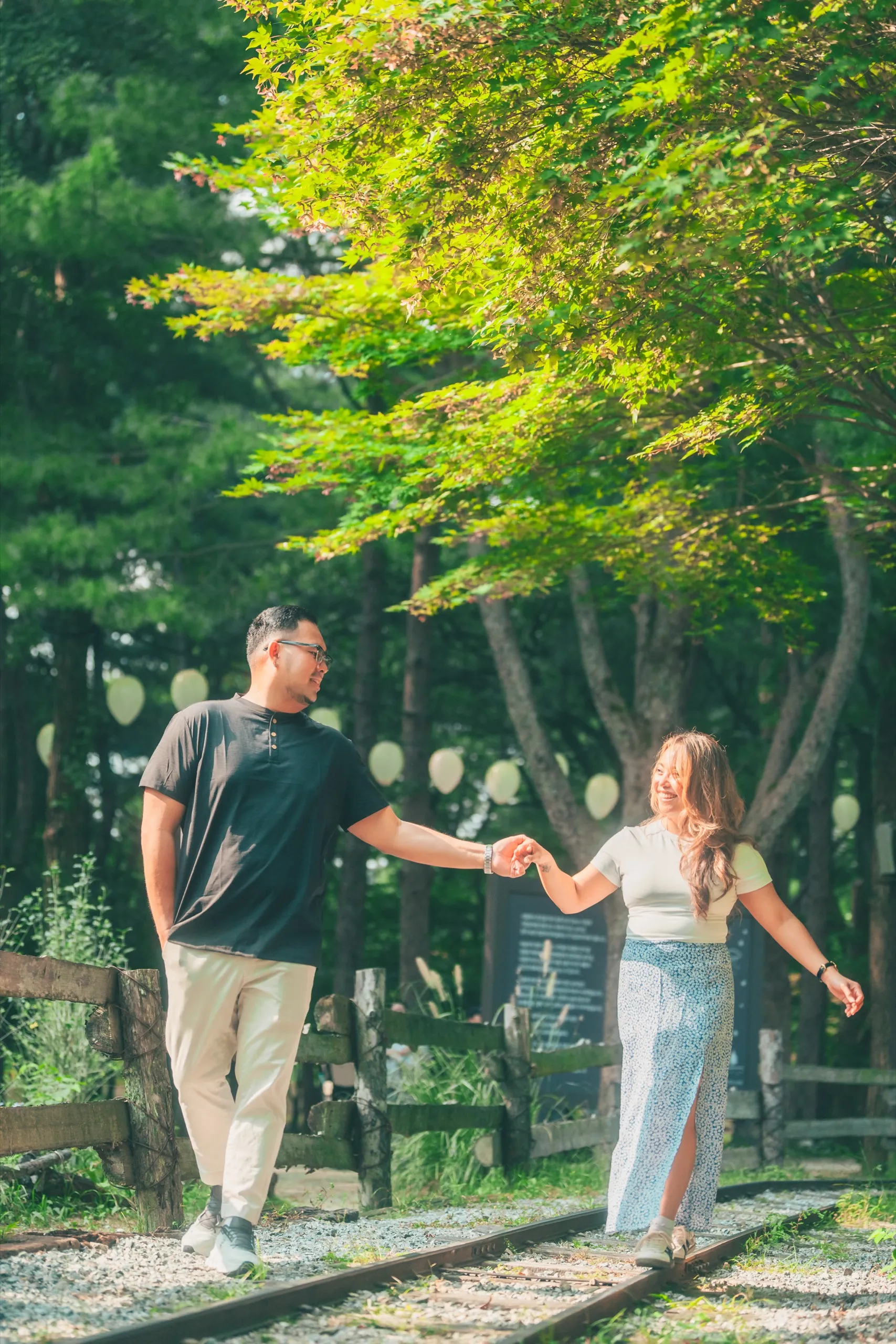 Carisse and CJ on Nami Island
