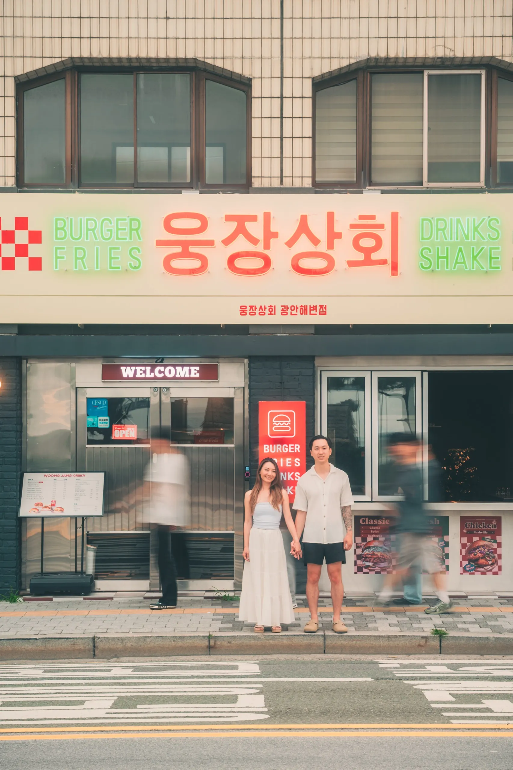 Andrew and Chau at Gwangalli Beach, Busan