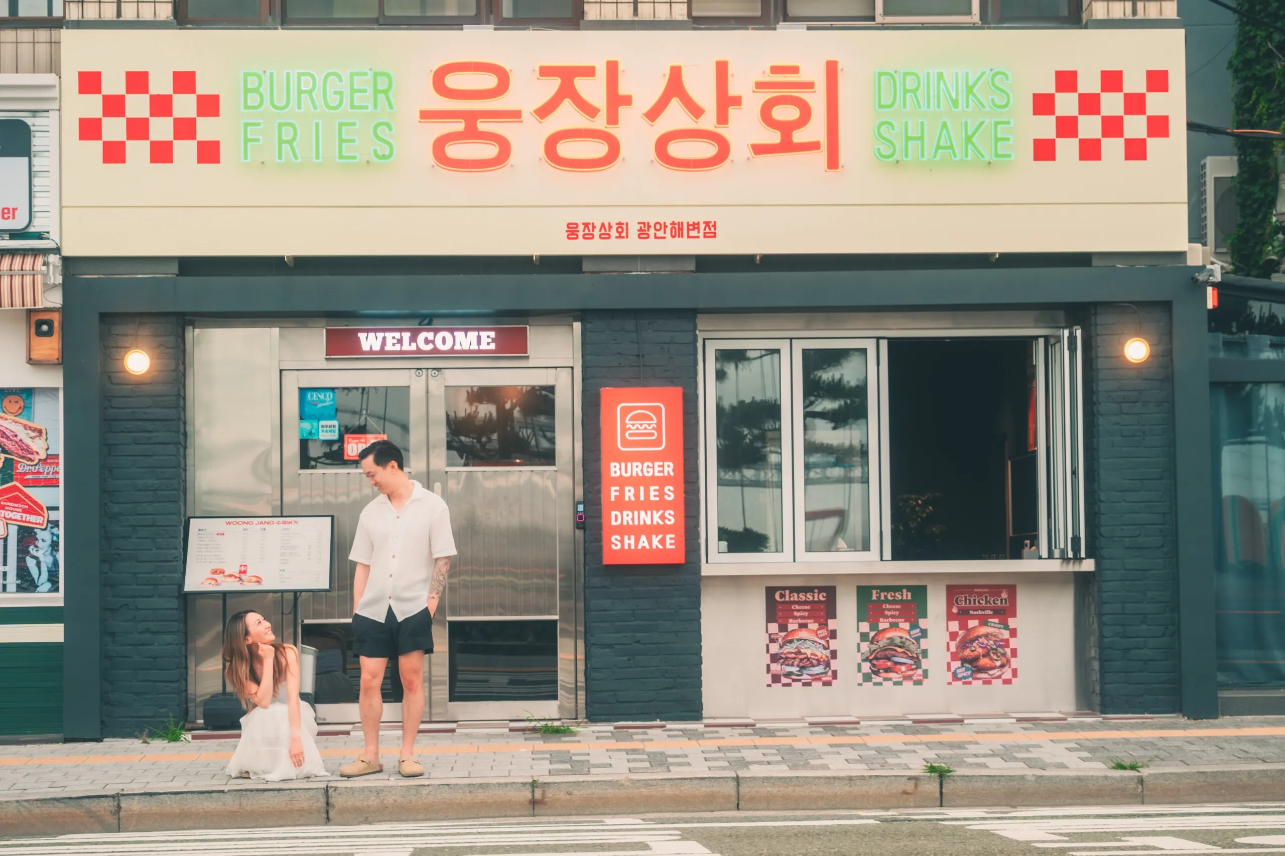 Andrew and Chau at Gwangalli Beach, Busan