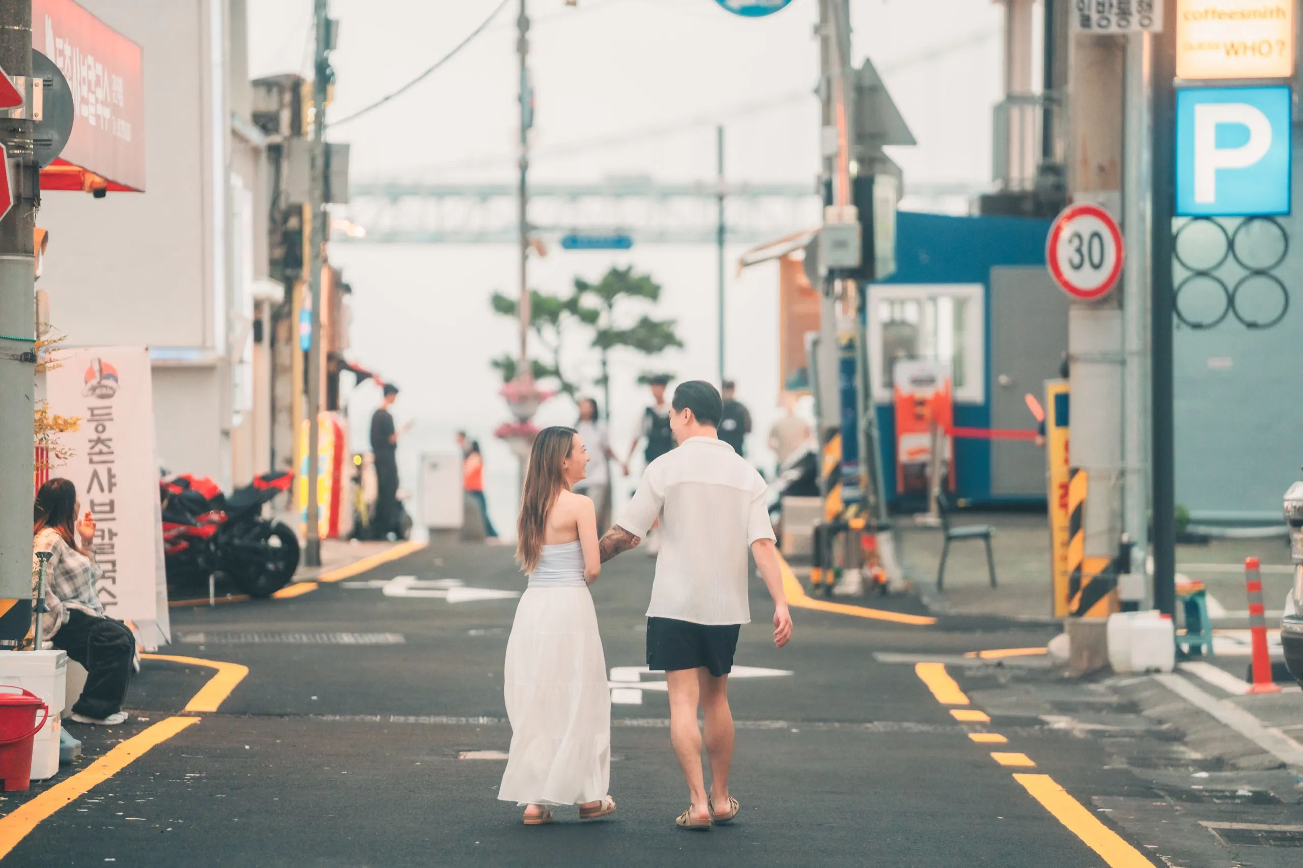 Andrew and Chau at Gwangalli Beach, Busan