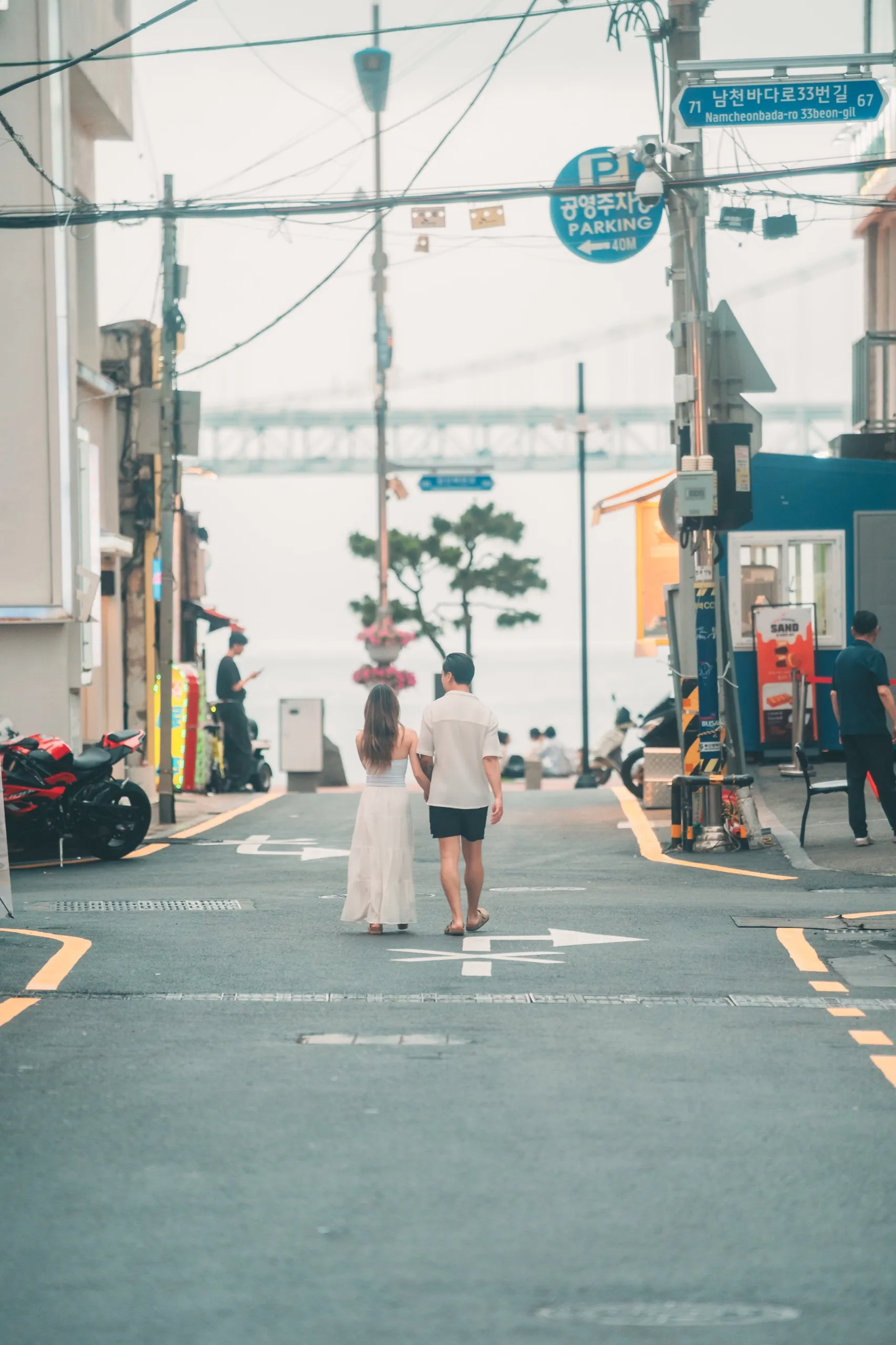 Andrew and Chau at Gwangalli Beach, Busan
