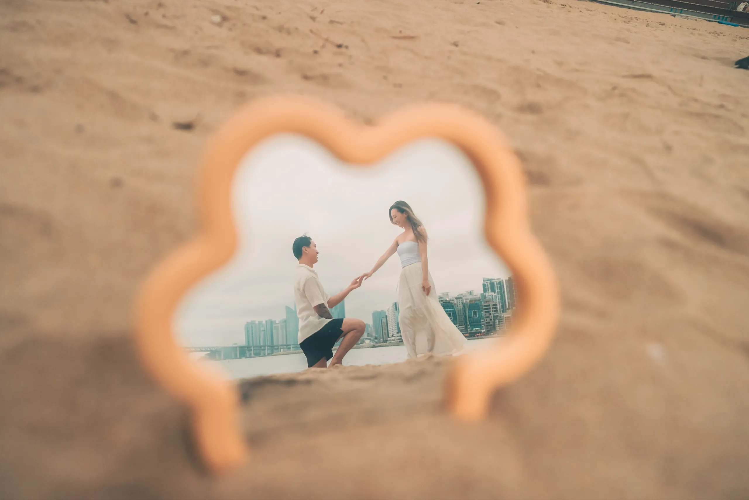 Andrew and Chau at Gwangalli Beach, Busan