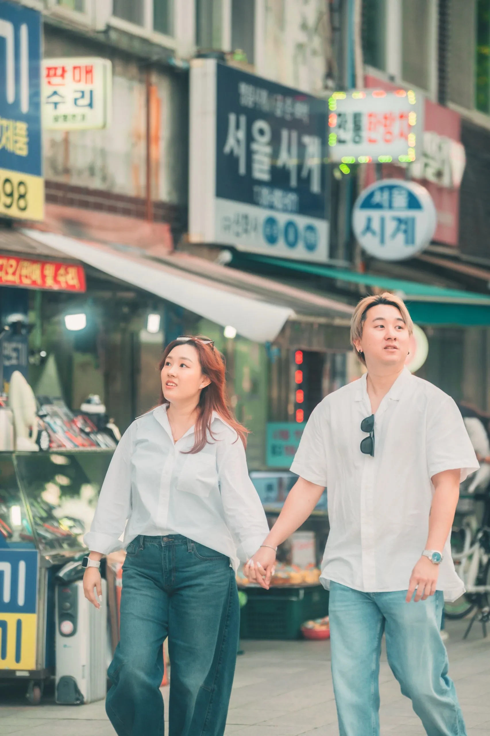 Joshua and Wei Li in Jongno, Seoul