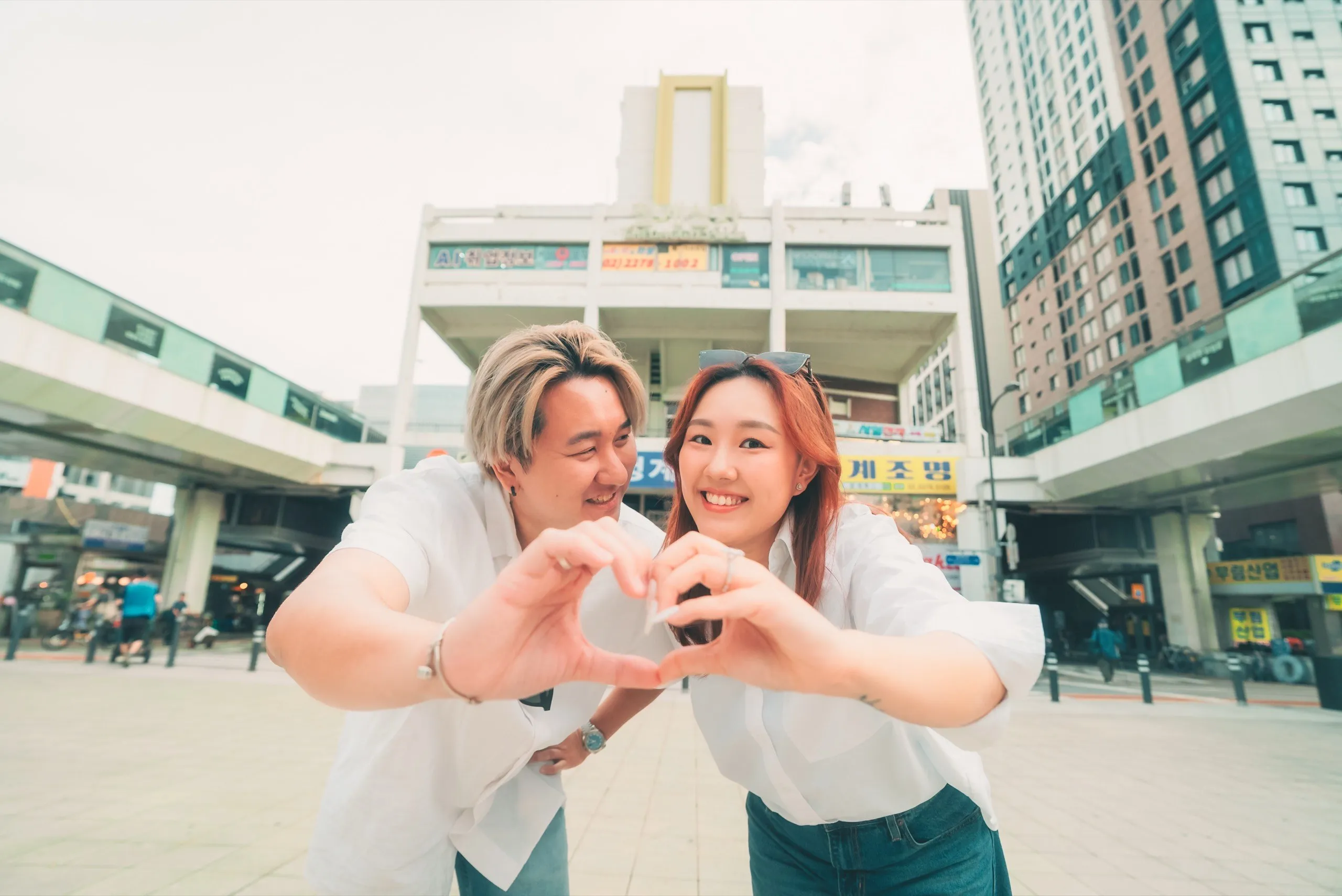 Joshua and Wei Li in Jongno, Seoul