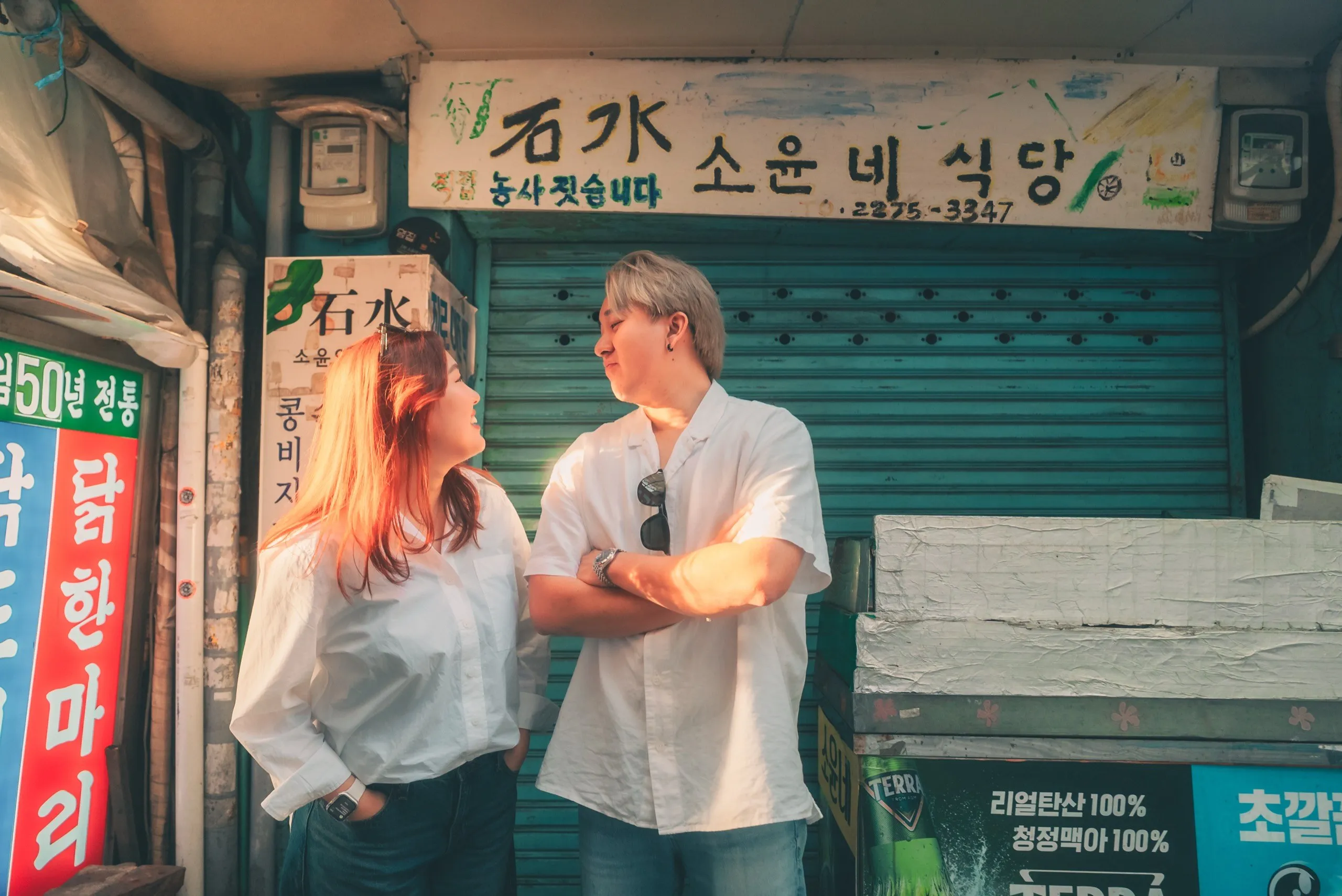 Joshua and Wei Li in Jongno, Seoul