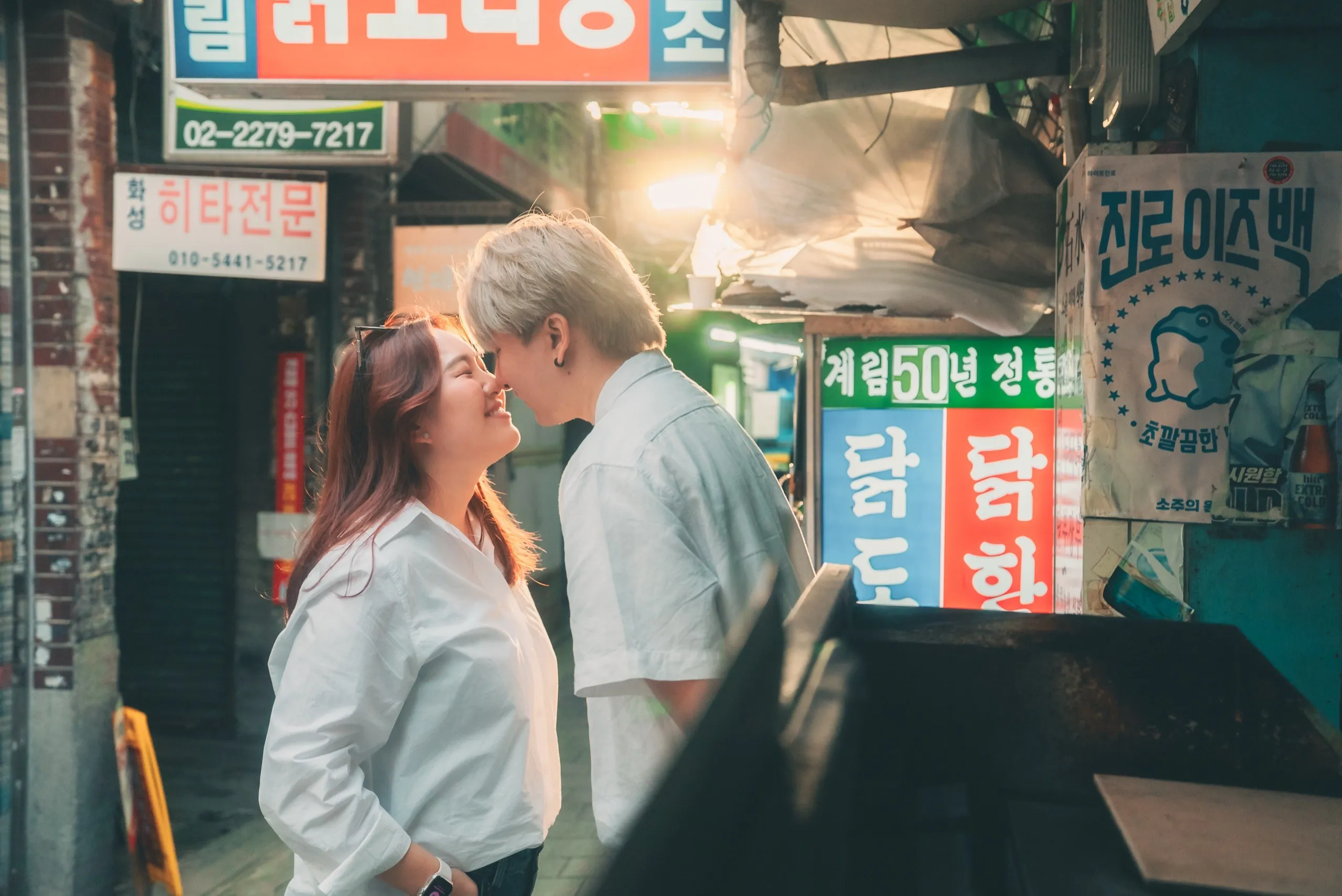 Joshua and Wei Li in Jongno, Seoul