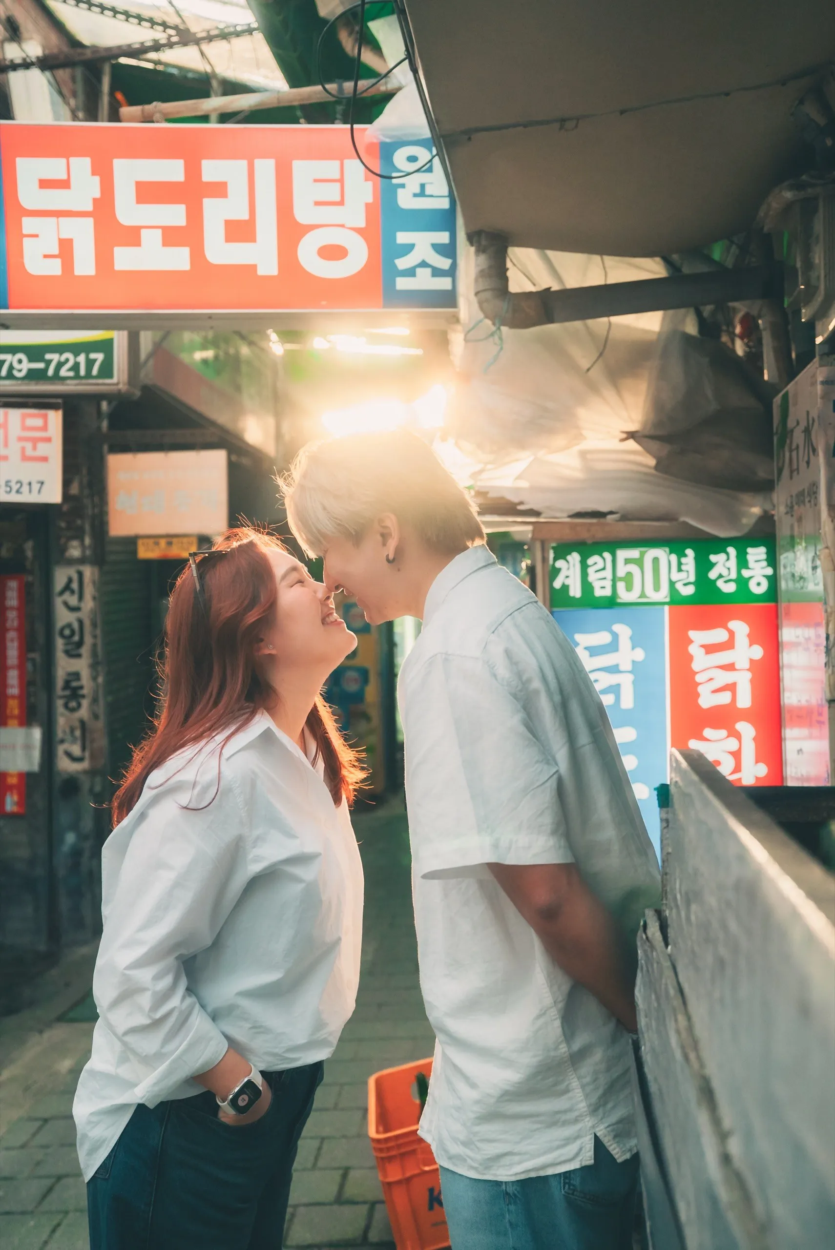 Joshua and Wei Li in Jongno, Seoul