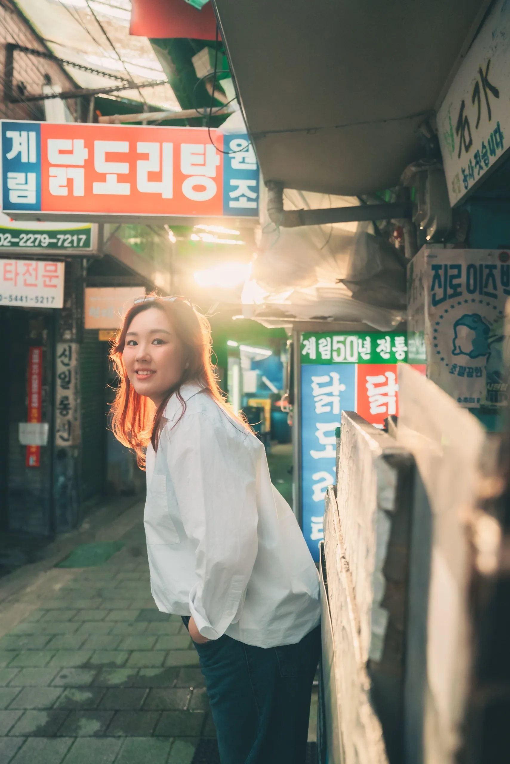 Joshua and Wei Li in Jongno, Seoul