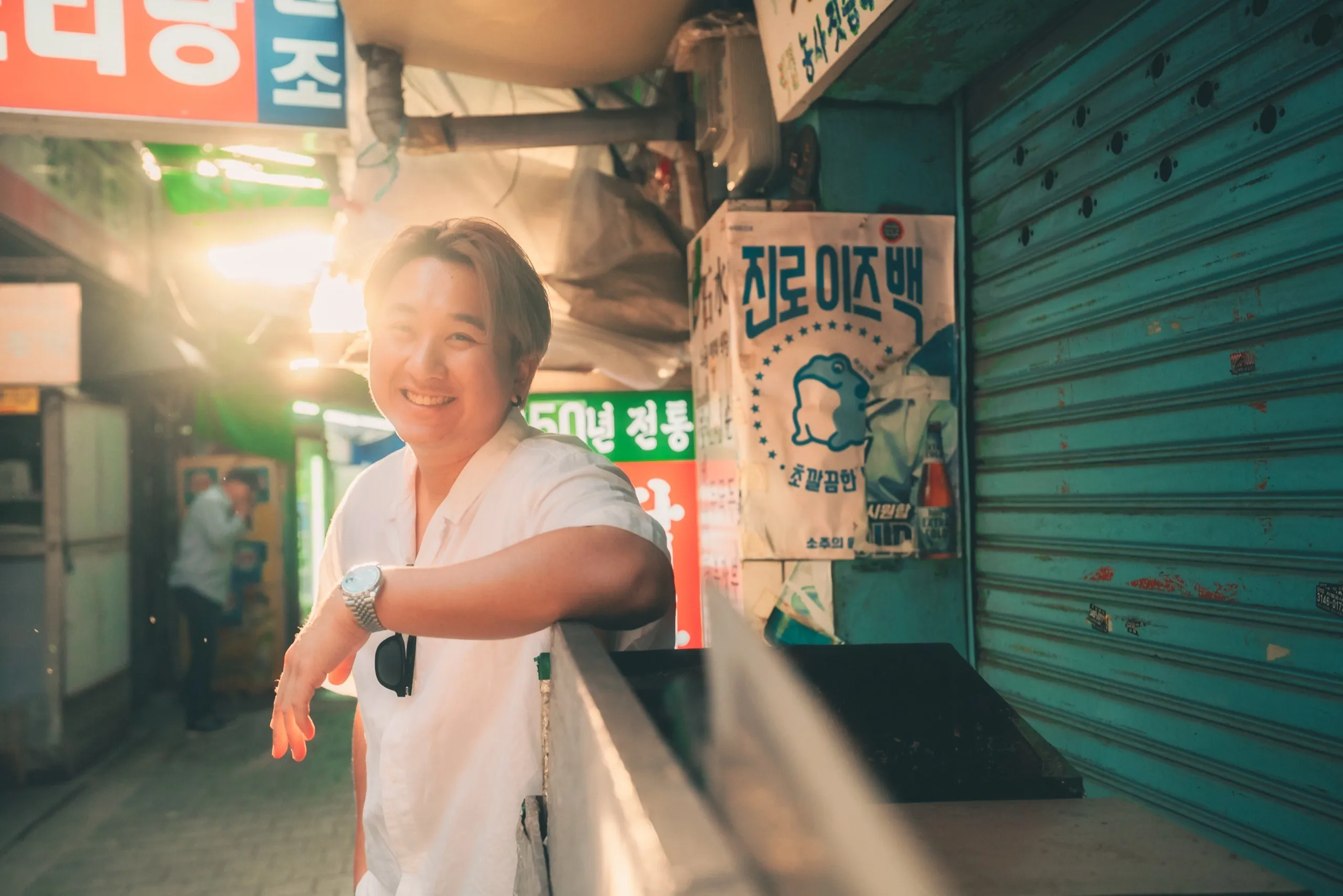 Joshua and Wei Li in Jongno, Seoul