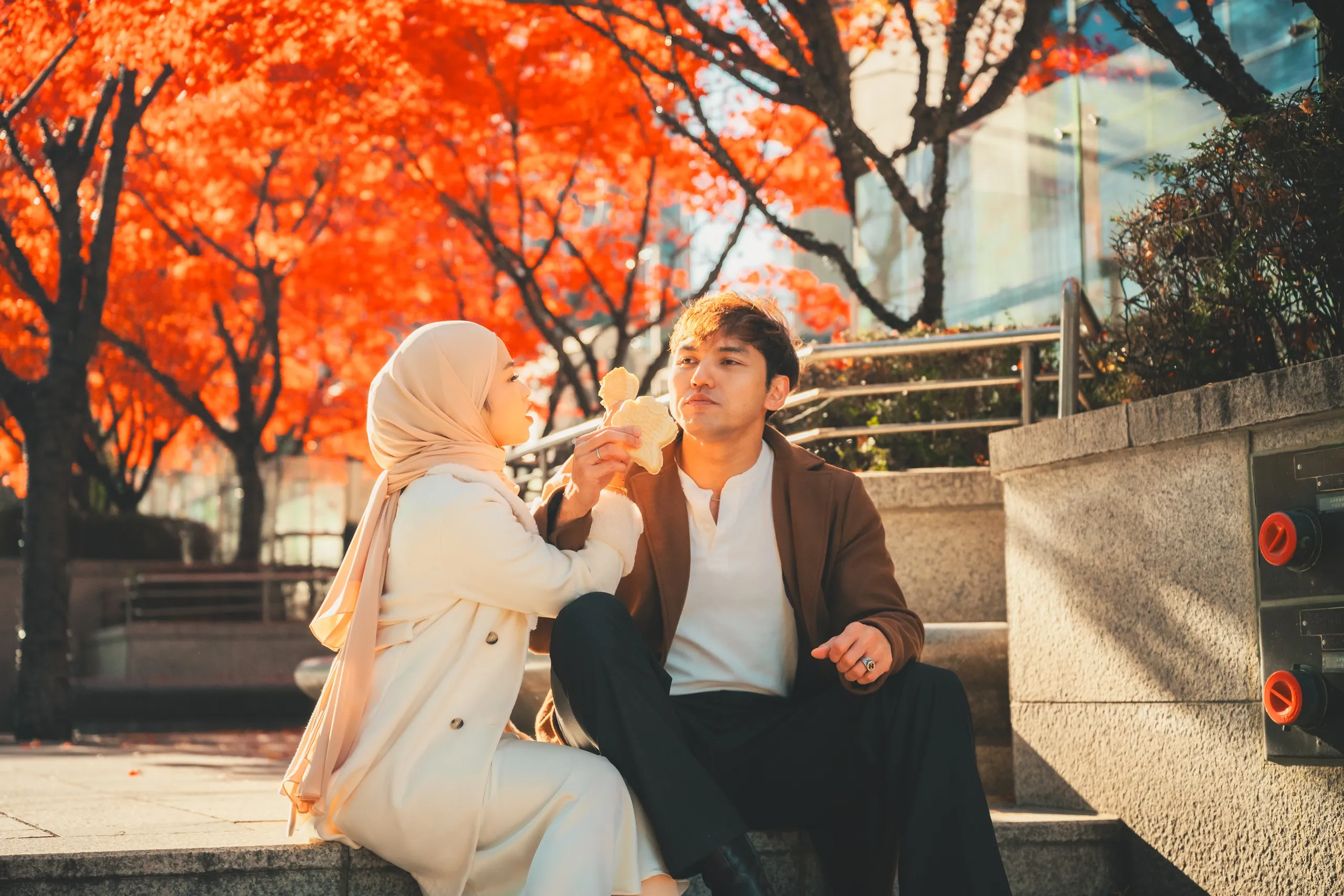 Adila and her partner in Seoul
