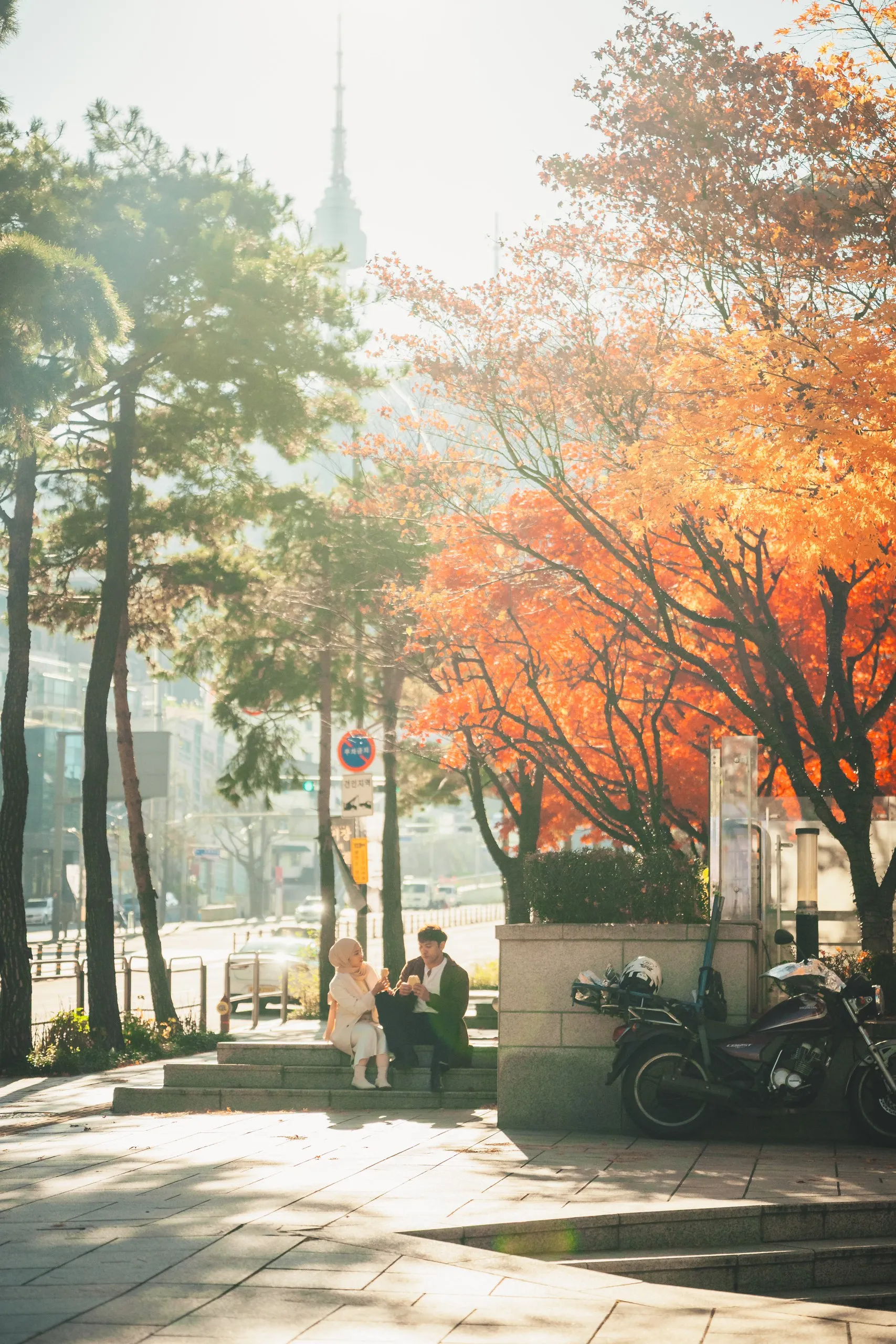 Adila and her partner in Seoul