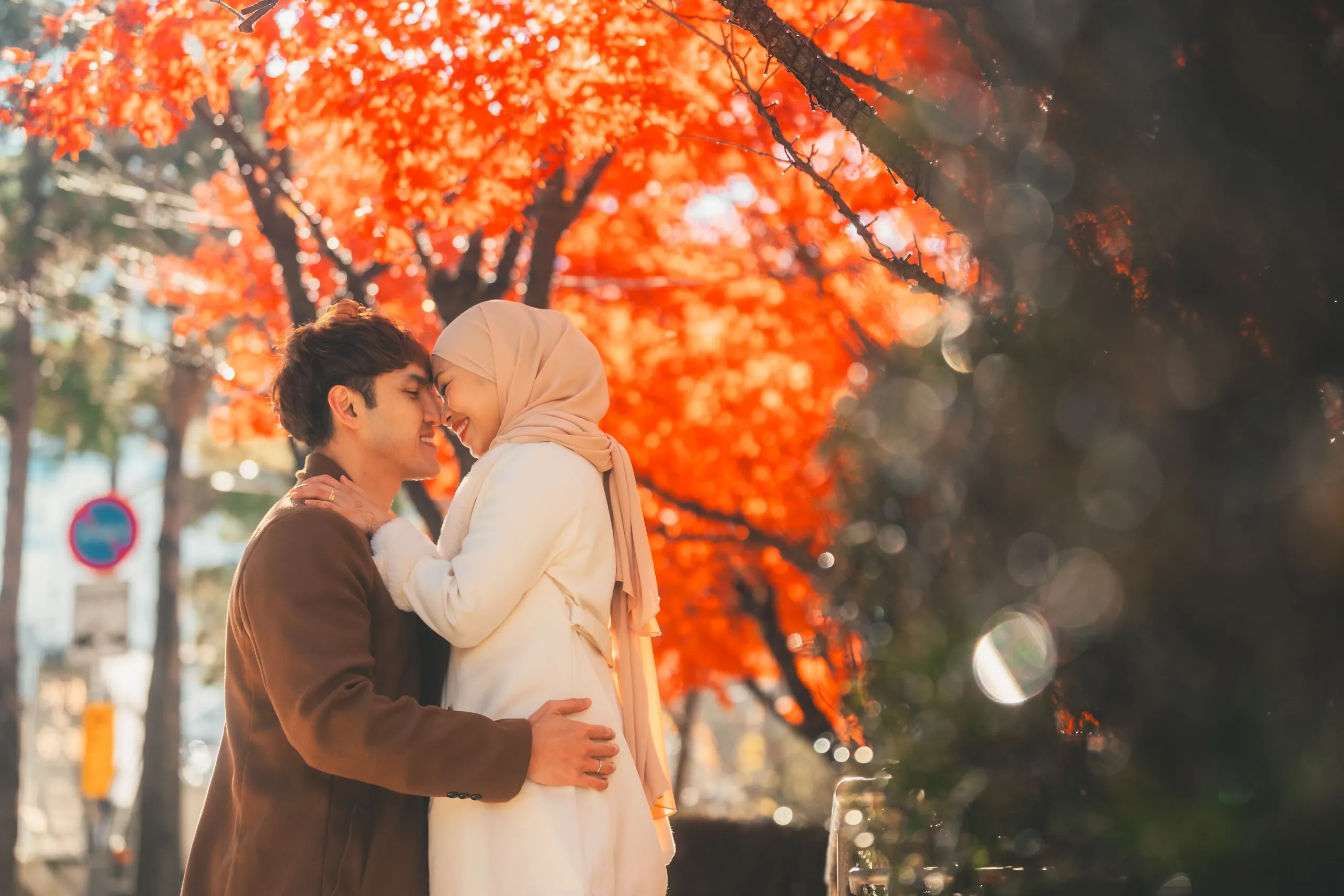 Adila and her partner in Seoul