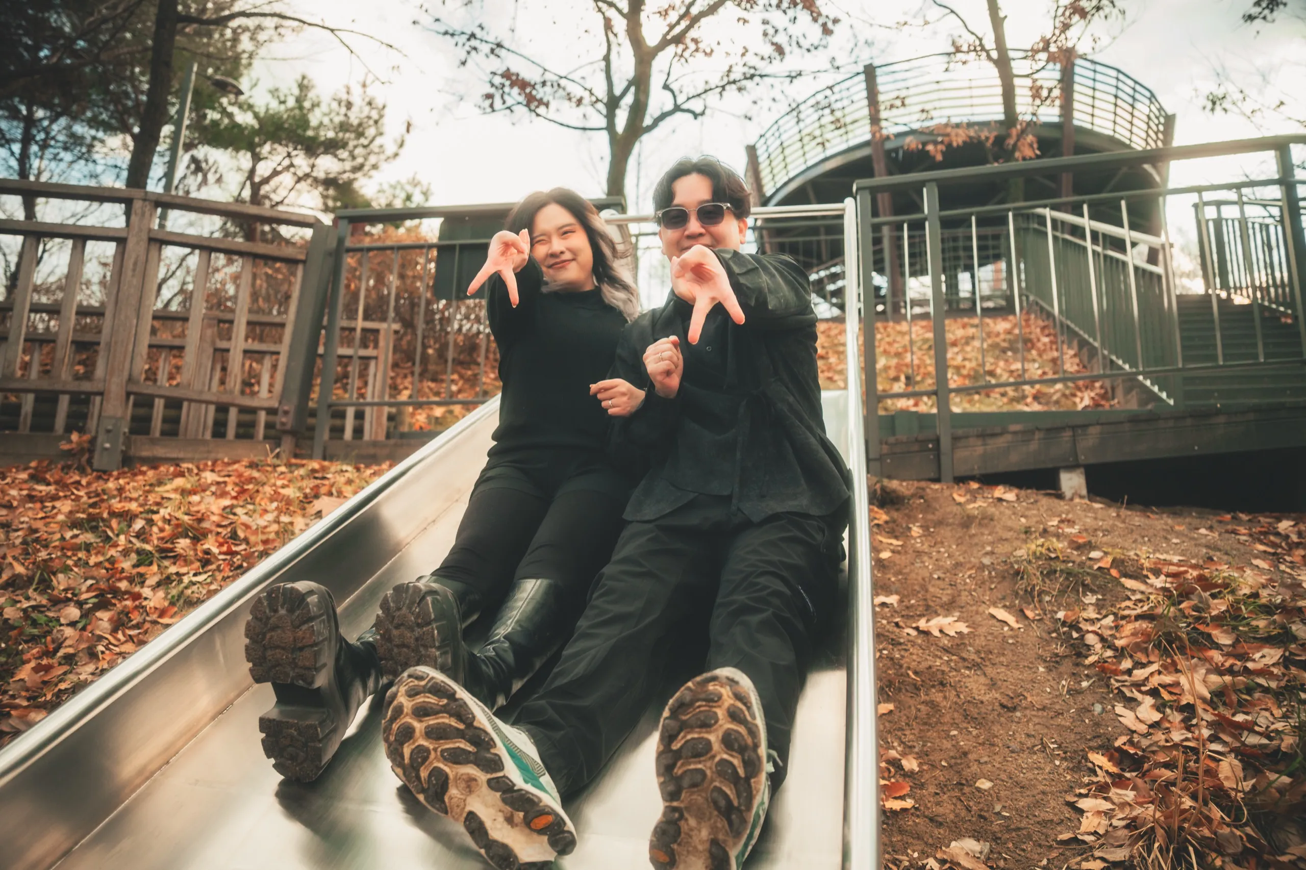 Tracy and her partner at Seoul Forest