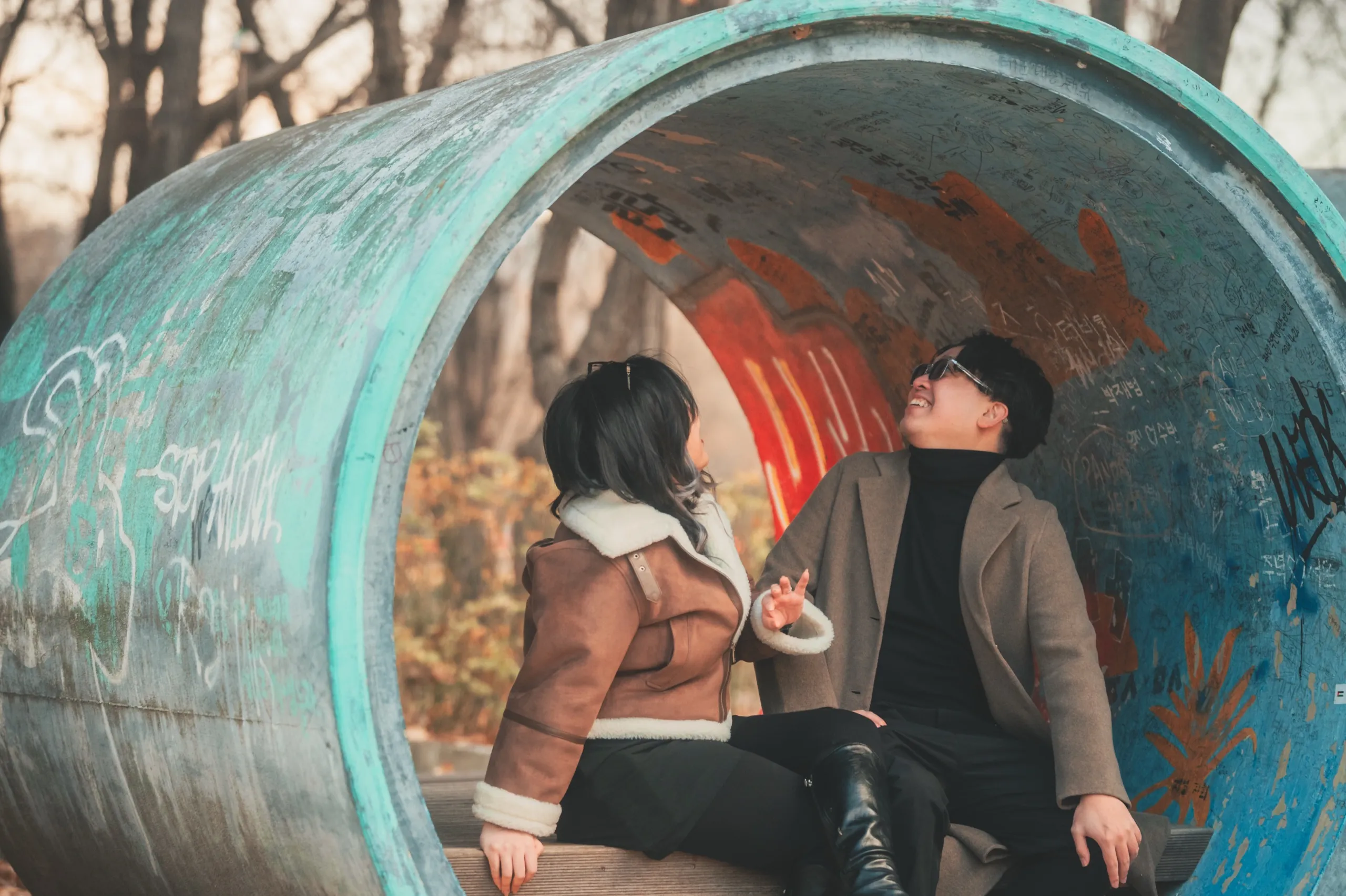 Tracy and her partner at Seoul Forest