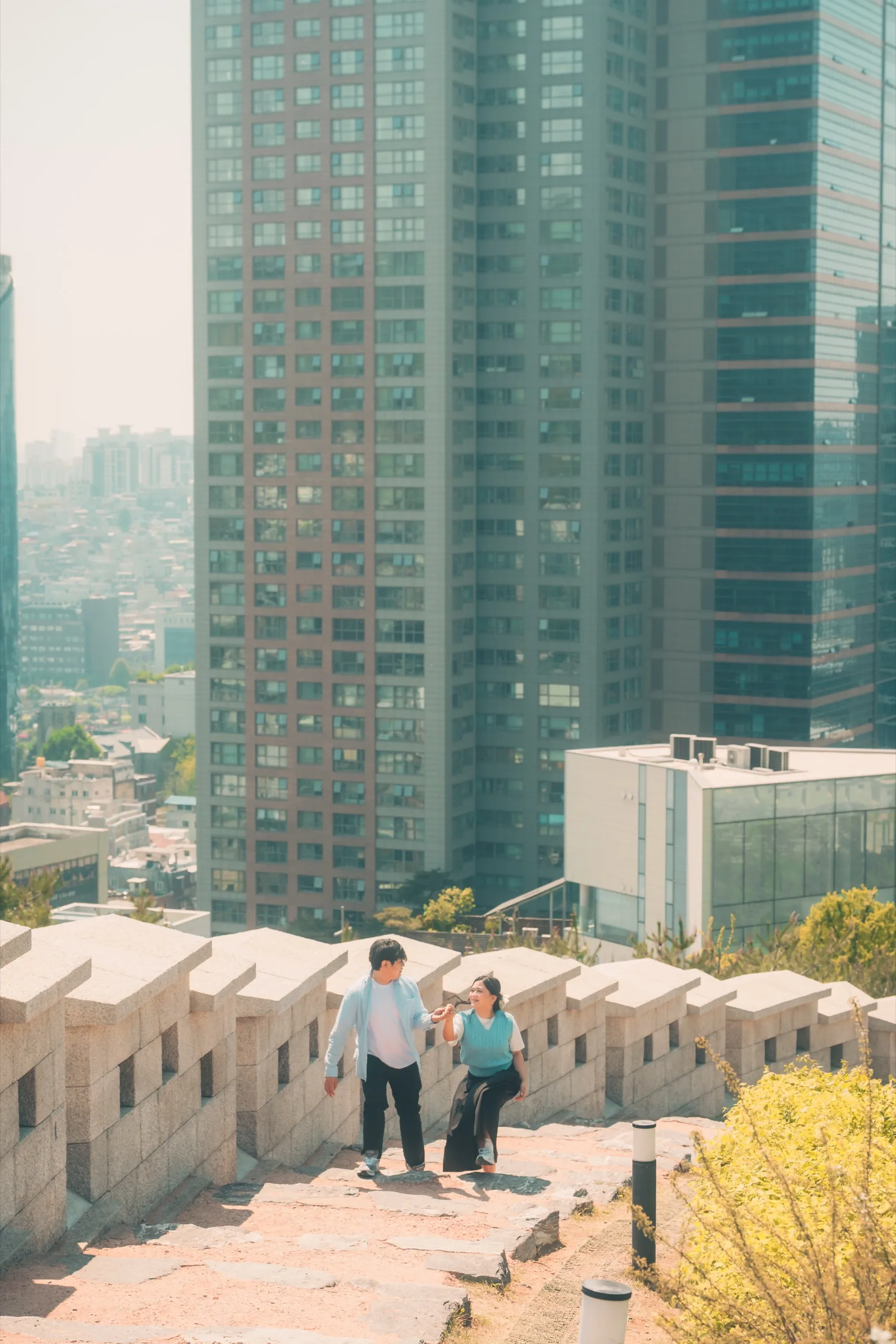 Ariel and Chay, filmed across Seoul